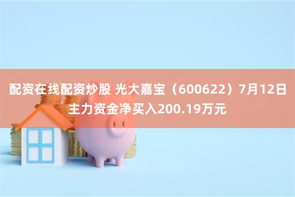 配资在线配资炒股 光大嘉宝（600622）7月12日主力资金