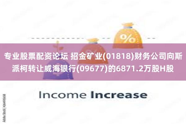 专业股票配资论坛 招金矿业(01818)财务公司向斯派柯转让